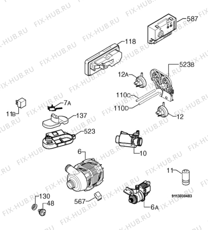 Взрыв-схема посудомоечной машины Zanussi ZDU112X - Схема узла Electrical equipment 268